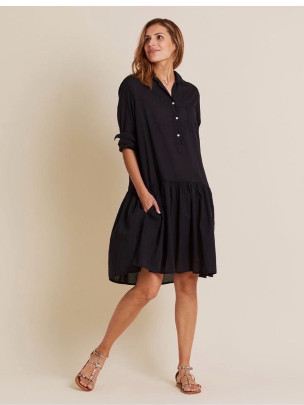 Grayson Changemaker Midi Dress in Charcoal Blue